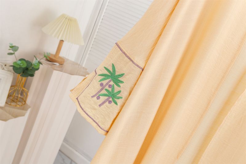 Elegant Embroidered Dress - Flowy Muslim Long Sleeve Open Front Robe For Women, Comfortable Chiffon Fabric, Plus Size Friendly_voghion.com