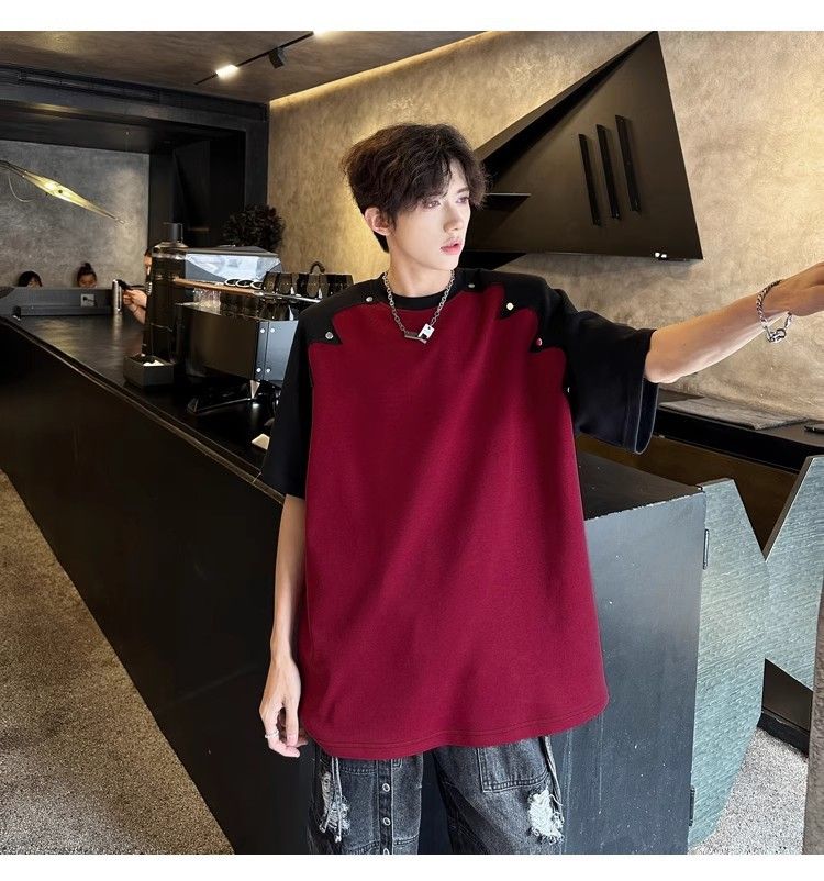 Short Sleeved T-shirt For Men In Summer With Raglan Sleeves, Niche Design, Loose Shoulder Pads, Half Sleeved T-shirt_voghion.com