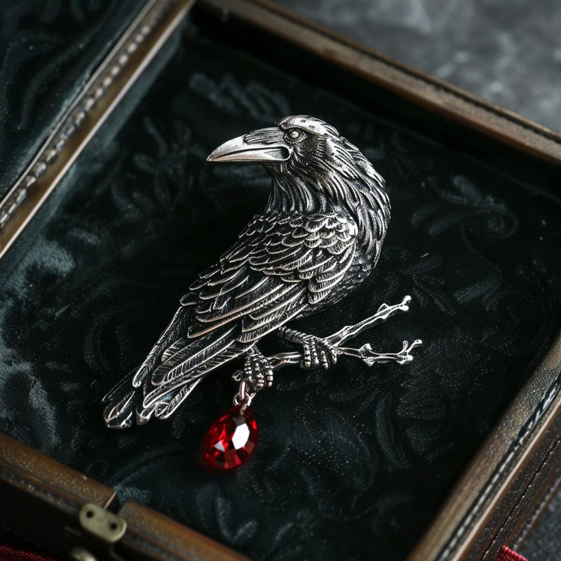 Original Customized Brooch Personalized Dark Wind Crow Corsage Pin_voghion.com