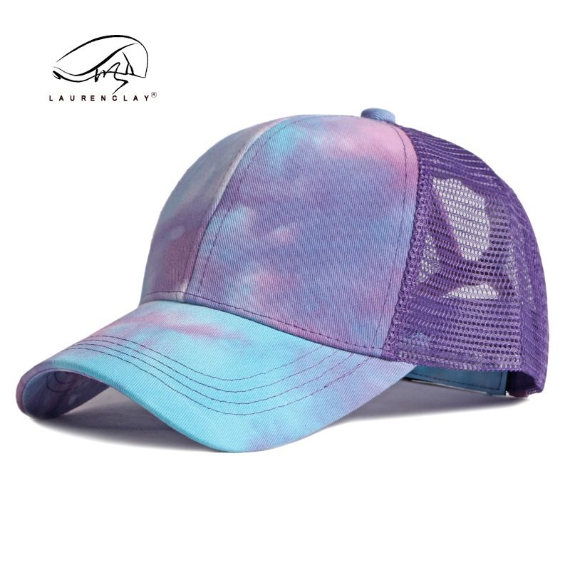 Spring and summer women net hat fashion gradual change ponytail baseball cap outdoor sports beach hat_voghion.com