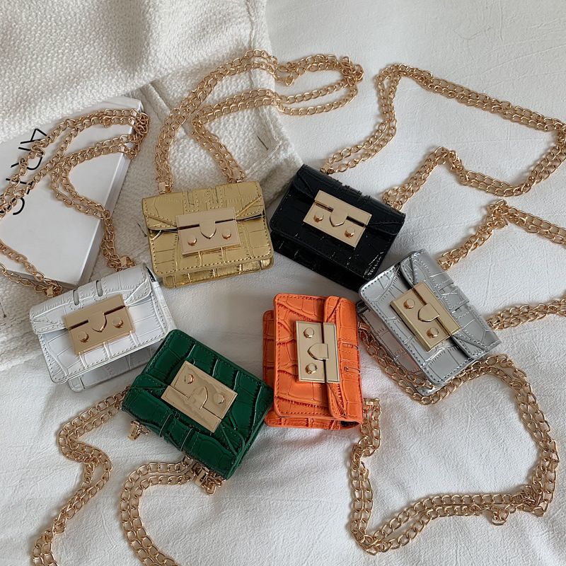 Borsa a tracolla semplice, quadrata, piccola e alla moda, per donna, mini borse a catena di alta qualità_voghion.com