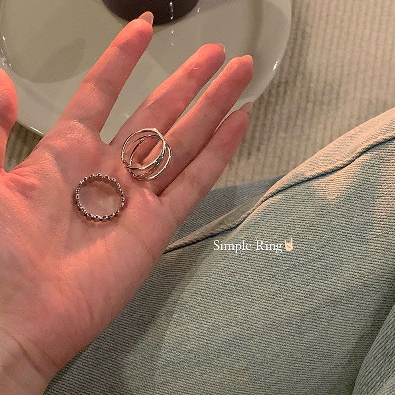 Süßer und cooler alter Retro-Linienring für Damen, zweiteilig, offenes Nischendesign, modische Persönlichkeit, Zeigefingerring_voghion.com
