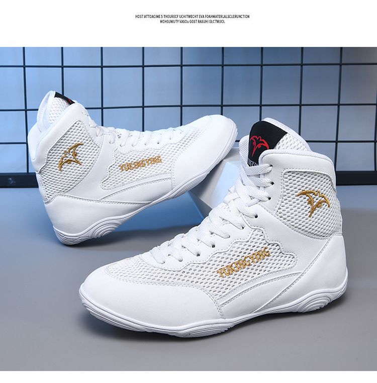 Scarpe unisex, nuove scarpe da boxe professionali, scarpe da combattimento Sanda, traspiranti, antiscivolo, resistenti all'usura, per allenamento e competizione._voghion.com