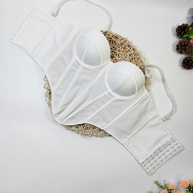 Europäeschen an amerikanesche Street Style onregelméissege Fëschgrat-BH Bannendran Uewerflächenträger weibleche Kierper verengt schéint Réck Tube Top_voghion.com