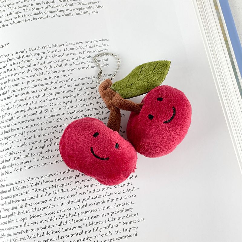 Cute Red Cherry Plush Doll Simulation Fruit Doll Keychain Pendant Bag Accessories Toy Doll Wholesale_voghion.com