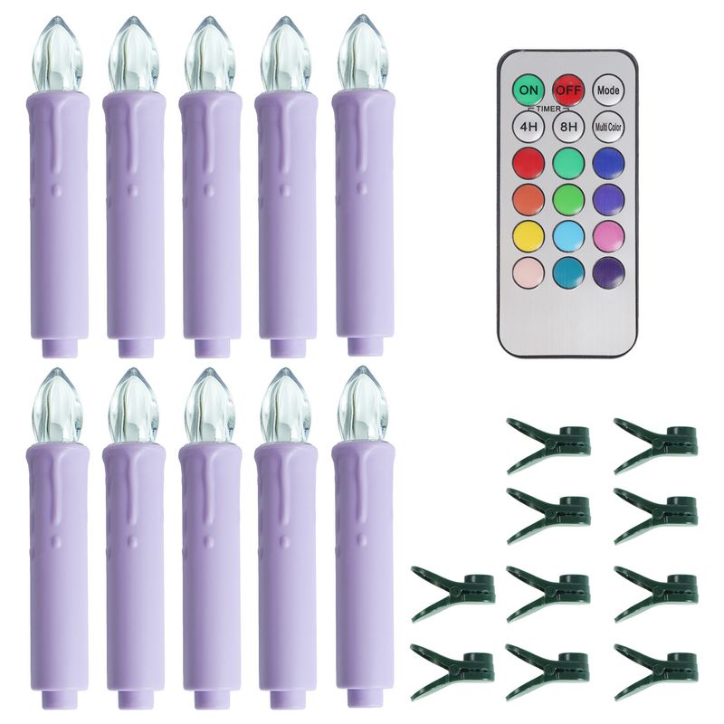 Timer Fernbedienung Kerze Mit Clip Multi Farbe Shell Weihnachten Baum Layout Weihnachten Dekoration Atmosphäre LED Stange Kerze_voghion.com