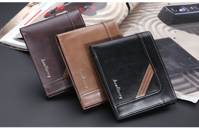 BAELLERRY Portafoglio corto da uomo con posizioni multiple, fermasoldi con cerniera sottile, borsa per il cambio, borsa per carte da uomo_voghion.com