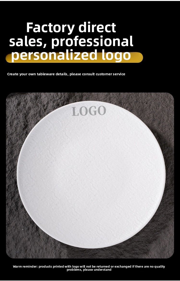 Nuovi piatti piani rotondi di alta qualità in melamina per pasta commerciale, bistecca occidentale, sala da pranzo_voghion.com