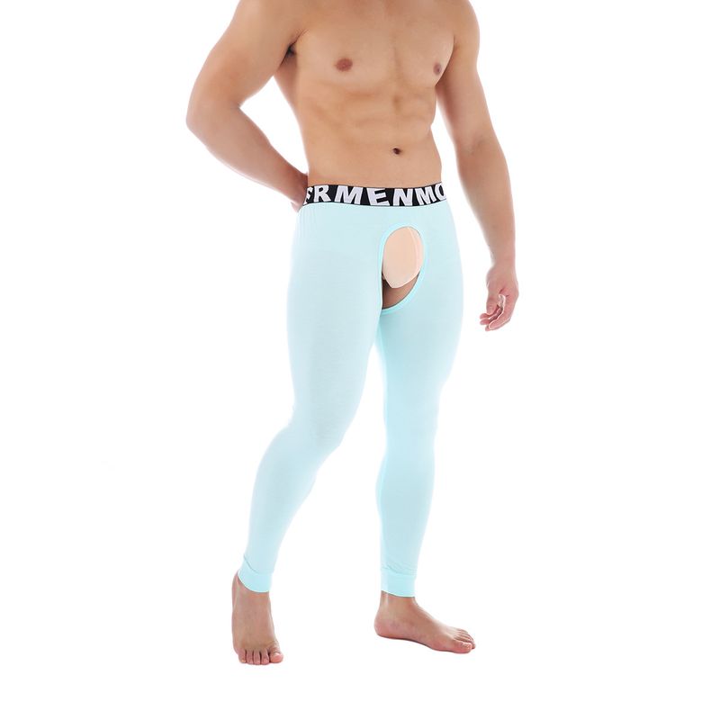 Sous-vêtements thermiques ajustés en modal pour hommes - Conception respirante à entrejambe ouvert pour plus de confort et de style_voghion.com