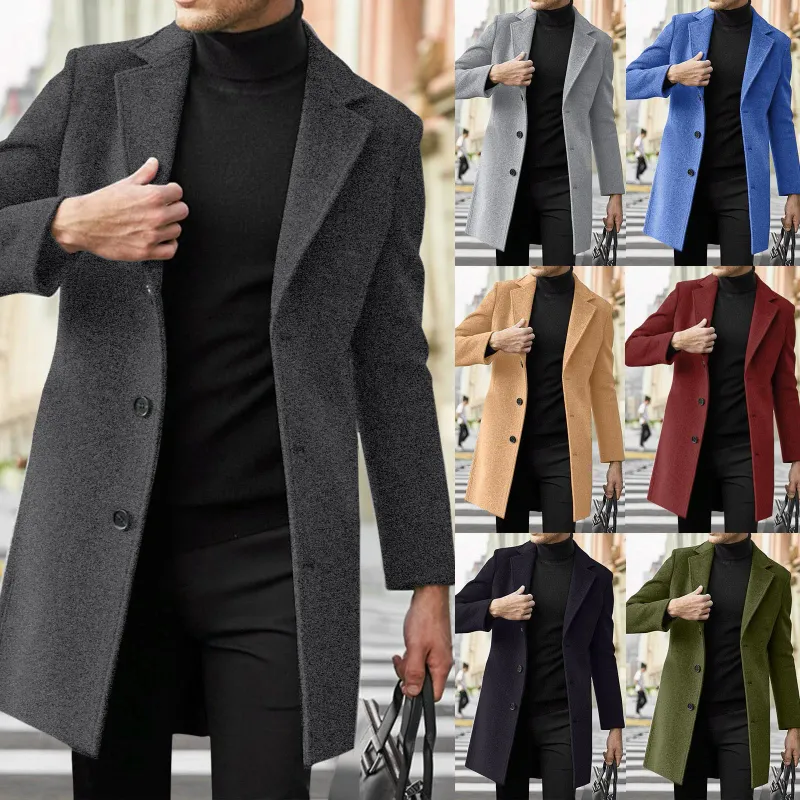 2025 Mode Männer Wolle & Mischungen Herren Casual Business Trenchcoat Herren Freizeit Mantel Männlich Punk Stil Mischungen Staub Mäntel Jacken_voghion.com