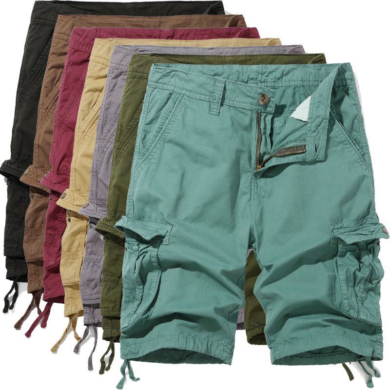 Premium Products Men's Casual Cropped Trendy Workwear Shorts, Plus Size Multi Pocket Mid Length Pants_voghion.com
