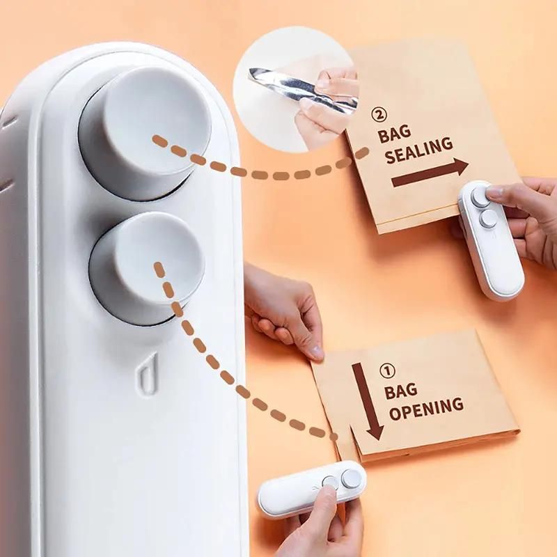 2-in-1 Rechargeable Mini Snack Bag Sealer With Cutter Heat Vacuum Sealer For Fresh Food Storage_voghion.com