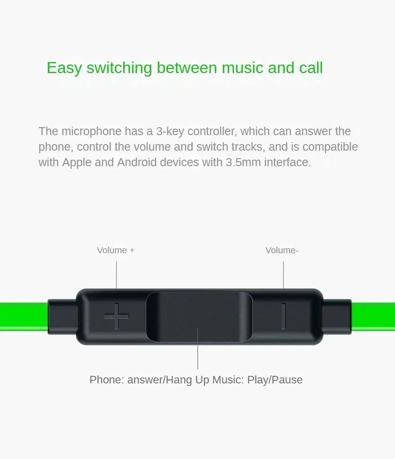 Razer HAMMERHEAD PRO V2 Wired Active Noise Cancellation Portable in-Ear with Microphone for Gaming Music Headphones_voghion.com