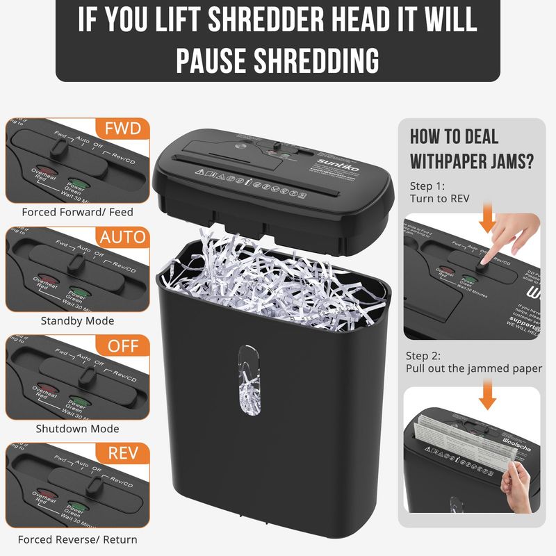 Woolsche Home Office Paper Shredder-10-Sheet Strip Cut With 3.17-Gallon Basket - P-2 Security Level - CD & Credit Card Shredder - Durable & Fast - Jam Proof System - ETL Certified_voghion.com