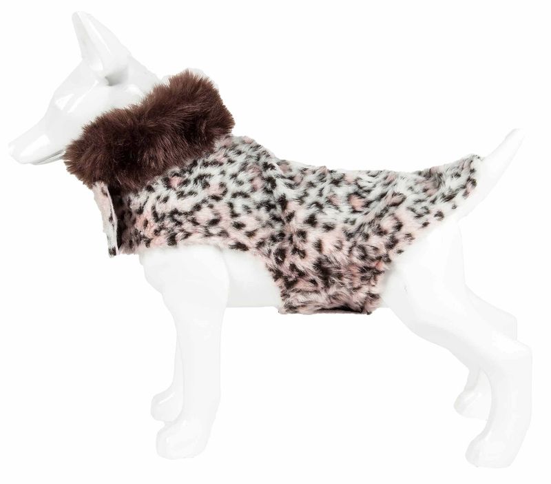 Pet Life Luxe 'Furracious' Cheetah Patterned Mink Dog Coat Jacket_voghion.com