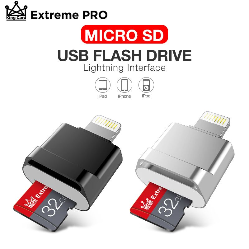 TF Kart Okuyucu Tak ve Çalıştır Lightning - MicroSD Adaptörü iPhone 6/6s/6Plus/7/7Plus/8/X Usb/Otg/Lightning İçin Sürücüye Gerek Yok 2'si 1 Arada_voghion.com
