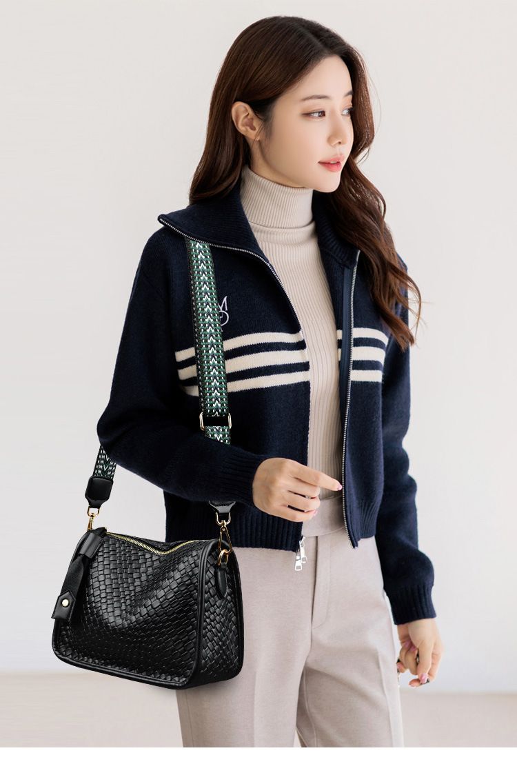 Nuova borsa a tracolla monospalla alla moda, borsa intrecciata, semplice e versatile, borsa da donna, tracolla larga, borsa a forma di gnocco, alla moda_voghion.com