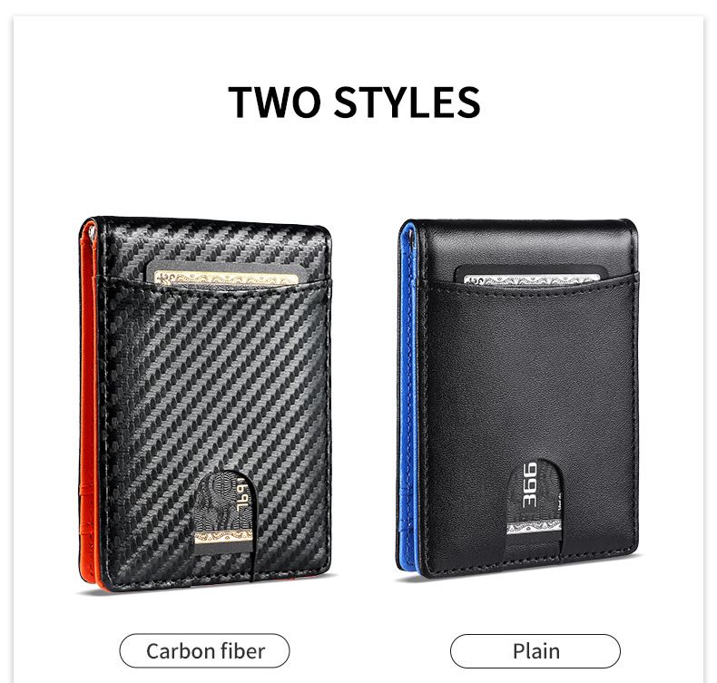 Herren-Geldbörse mit Kartenetui, komplett aus Mikrofaser-Leder, RFID-Schutz, Diebstahlschutz, neue Herren-Geldbörse aus Kohlefaser mit schlichter Textur, Dollar-Geldbörse_voghion.com