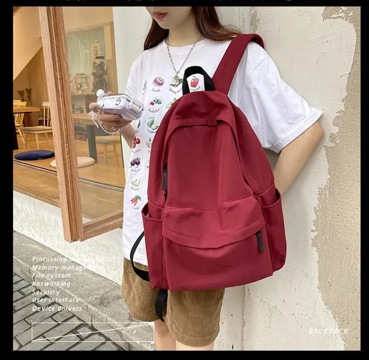Zaino versatile nero grigio bianco rosso di alta qualità, grande capacità, borsa da viaggio impermeabile, lavabile, in nylon, per computer, unisex_voghion.com