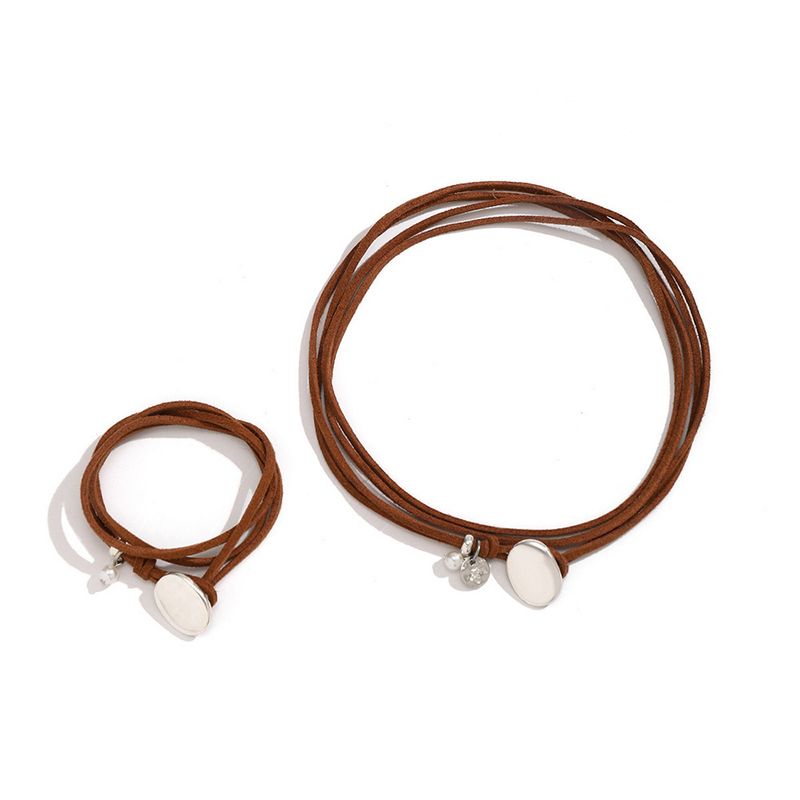 Double Layered Wrapped Necklace With Retro Minimalist Collarbone Chain_voghion.com