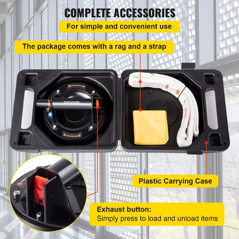 8'' Load Gla Cup Suction Heavy-Duty Vacuum Glass Handle Lifter Hand-Held With 220lbs Suction Glass Cup Plastic Capacity Vacuum_voghion.com