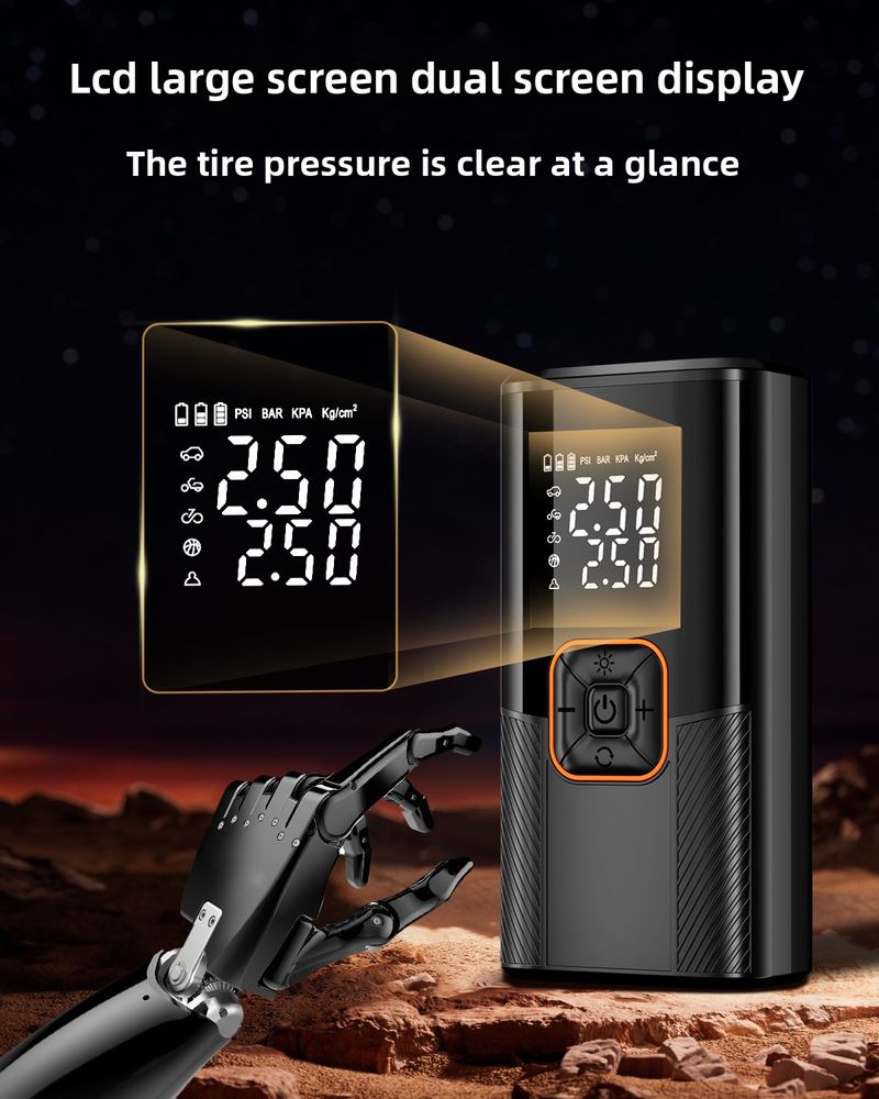 Pompa dell'aria wireless per auto Pompa dell'aria portatile Pompa dell'aria elettrica per pneumatici per auto ad alta pressione Tesoro dell'aria_voghion.com