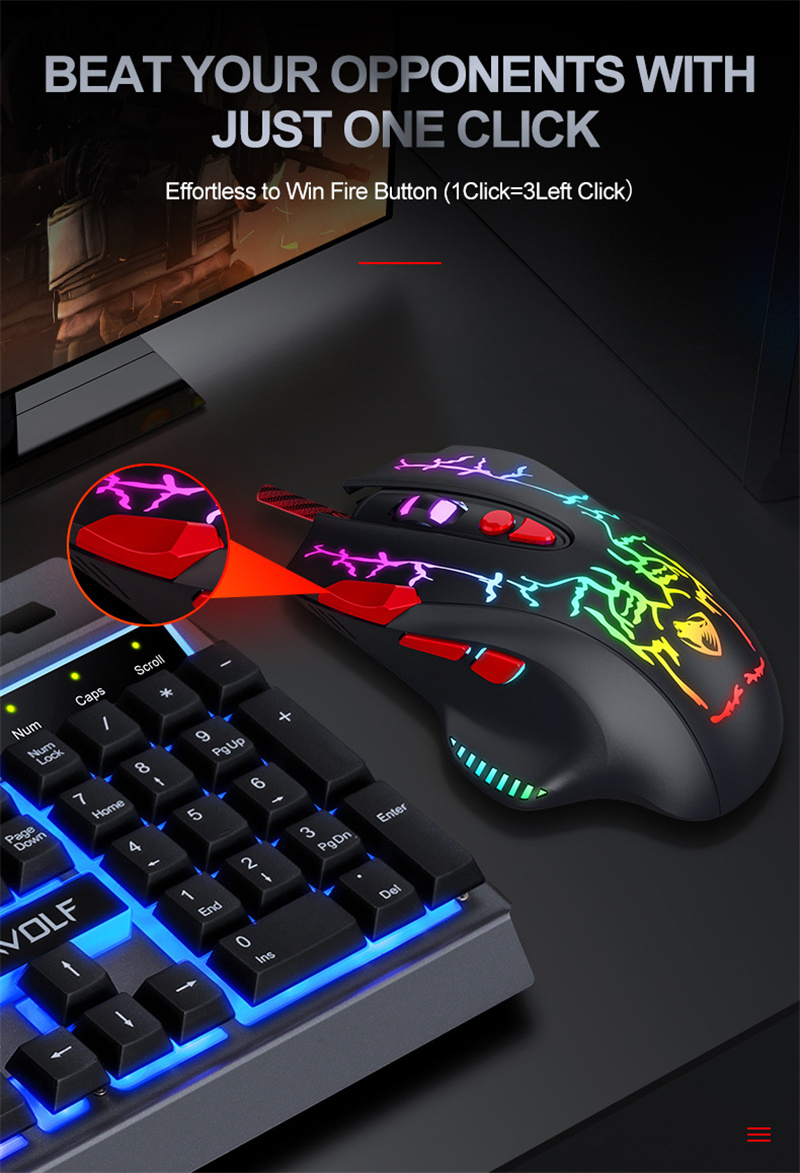 lysande Ny RGB trådbunden spelmus USB-gränssnitt fyra hastigheter DPI-justering åtta knappar lämpliga för des_voghion.com