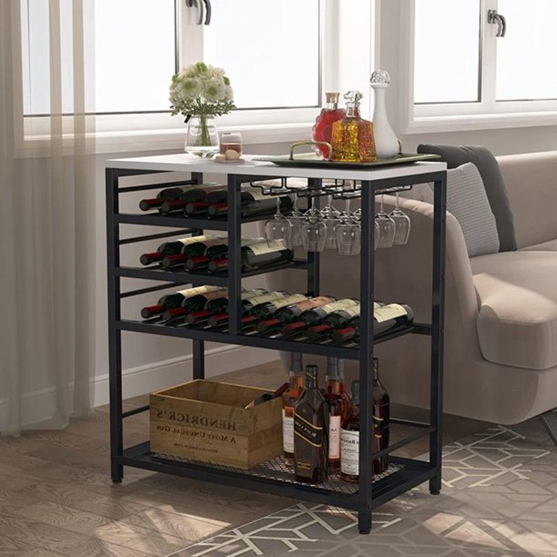 American Style Wine Rack Iron Floor Wine Rack Ornaments Living Room Wine Display Rack Storage Rack Hanging Goblet Rack_voghion.com