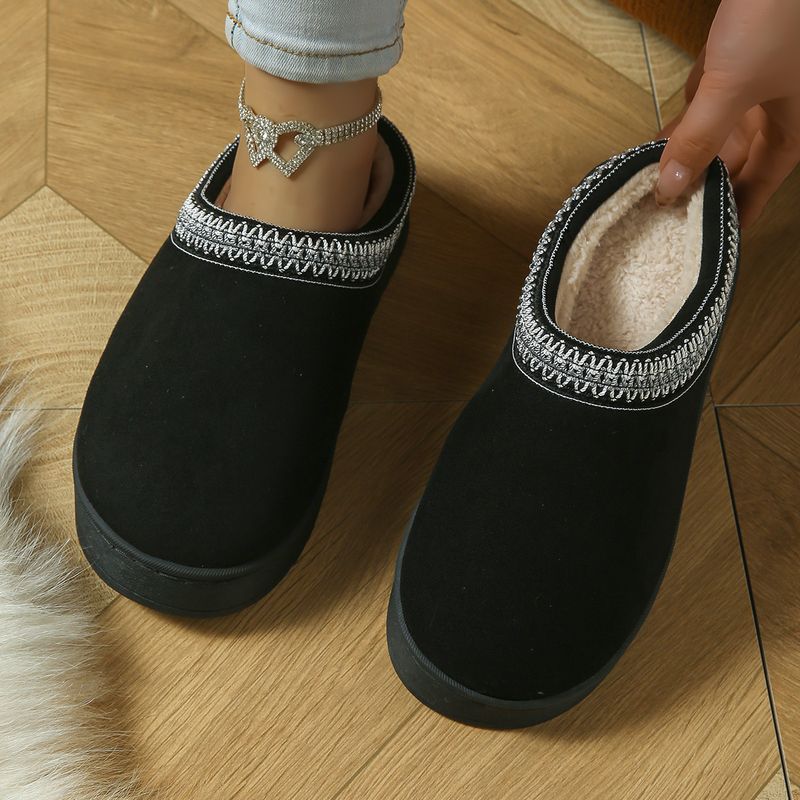 Suni Süet Slip-On Terlikler - Kalın Tabanlı Kaymaz, Sherpa Astarlı, İç ve Hafif Dış Mekan Kullanımı İçin_voghion.com