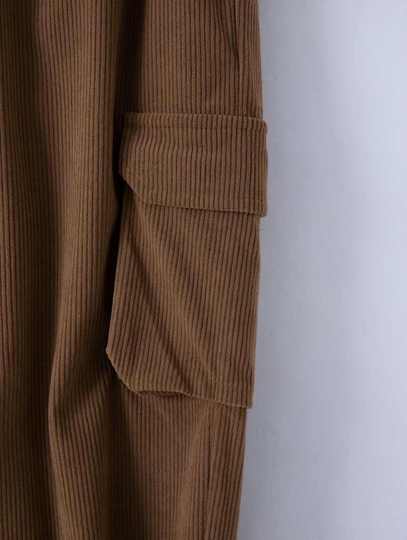 Pantaloni casual in velluto a coste da uomo, autunnali, retrò, larghi, da lavoro, con orlo a tasca, elastici, antivento_voghion.com