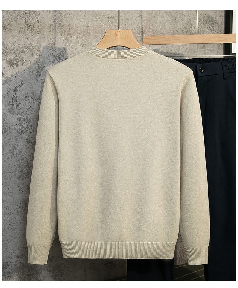 Men's Slim Fit Knit Sweater – Breathable Round-Neck Base Layer (Anti-Bacterial, Moisture-Wicking, Machine Washable, All-Season Staple For Layering)_voghion.com