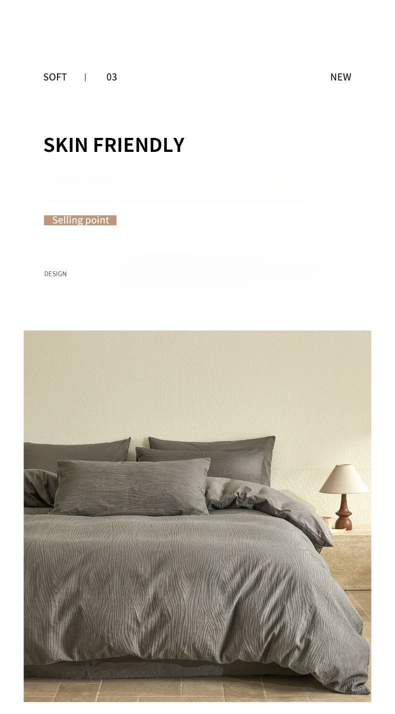 Copripiumino in lenzuola lavabili di lusso leggero in jacquard ABS, quattro pezzi, set di biancheria da letto 2025, gonna da letto, tre pezzi_voghion.com