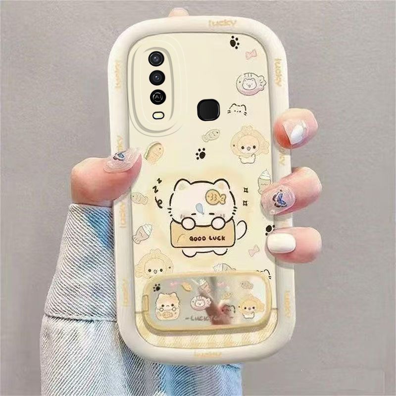 Taiyaki Cat VVivo Y3 Phone Silicone Ultra-thin Y3s New Full Coverage Protective Case Shockproof_voghion.com