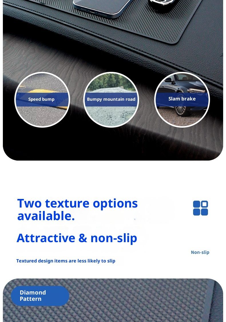 Xiaodeng Xiaodeng Auf Lager Gittermuster Armaturenbrett Mittelkonsole Hochtemperaturbeständige Aufbewahrung Auto Ornament Anti-Rutsch-Matte_voghion.com