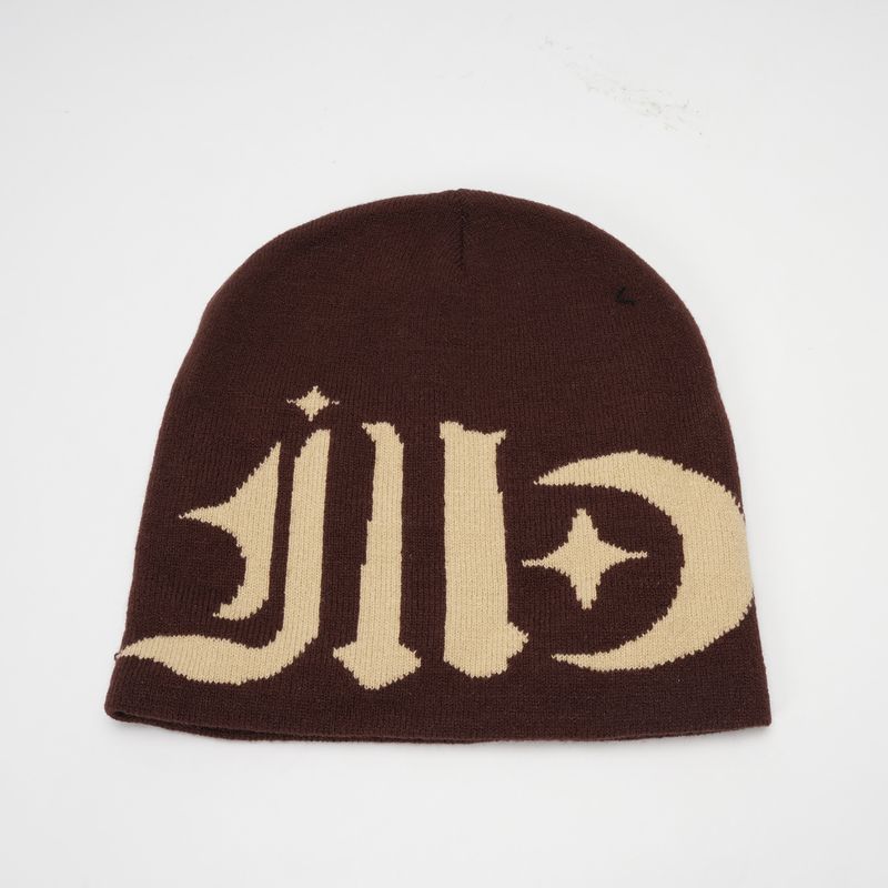 Men's Hats Hip Hop Street Autumn And Winter Letter Pattern Knitted Wool Hat For Men And Women Fashionable And Versatile Personality Warm Cold Hat_voghion.com