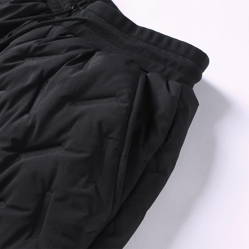 "Men's Fleece-Lined Winter Pants – Thickened Polyester Thermal Joggers With Elastic Waist (Black, M-5XL)"_voghion.com