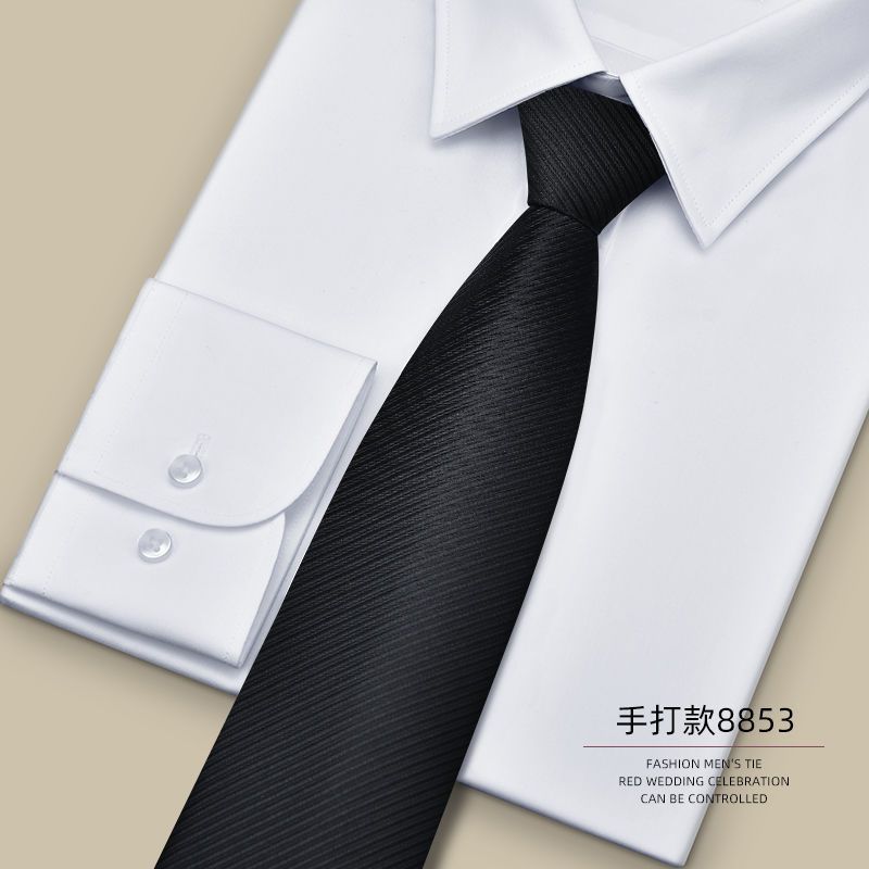 Black For Men Zipper Style No-Need To Lazy Men's Suit Tie Formal Business Hand-Tied Summer Factory Wholesale_voghion.com