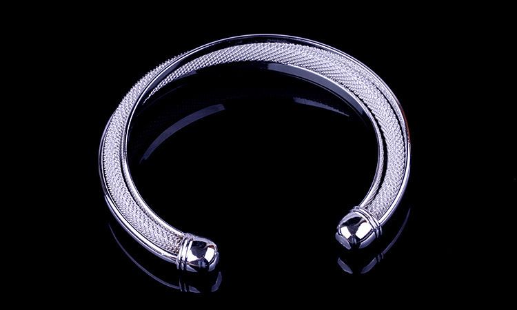 Bracciale da donna dal design semplice ed elegante, bracciale a doppia maglia metallica, bracciale alla moda placcato argento, regalo per la festa della mamma e per San Valentino._voghion.com