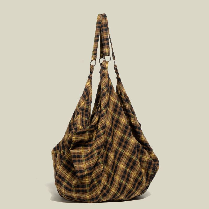Women's Tote Bag Checkered Backpack Crossbody Bag 2025 Fall/Winter New Large Capacity_voghion.com
