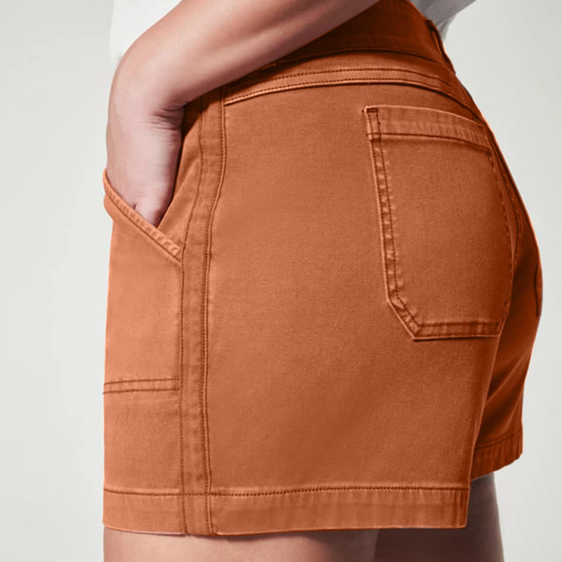 pantaloncini in denim retrò elasticizzati e sottili da donna_voghion.com
