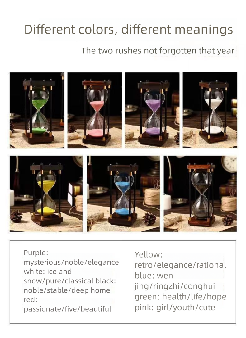 Simple Modern Geometric Glass Hourglass Ornament Creative Anti-Fall Children's Half-Hour 60-Minute Timer_voghion.com