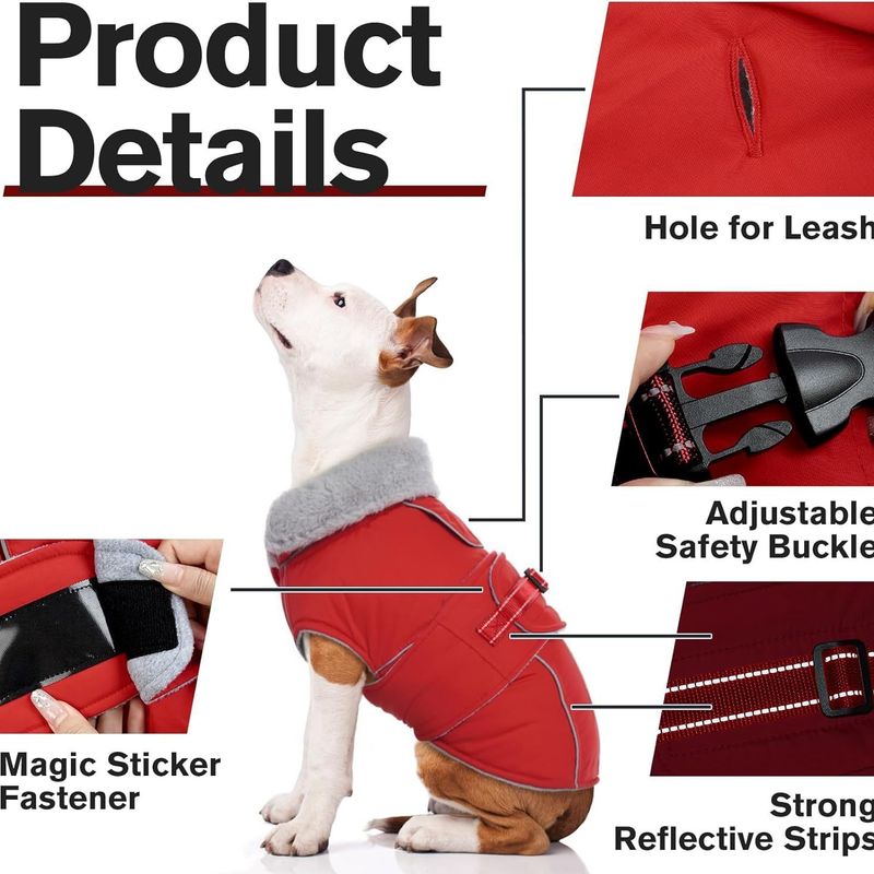Cappotto per cani in pile spesso e foderato, impermeabile, in cotone, per autunno e inverno, per Golden Retriever e Bulldog francese_voghion.com