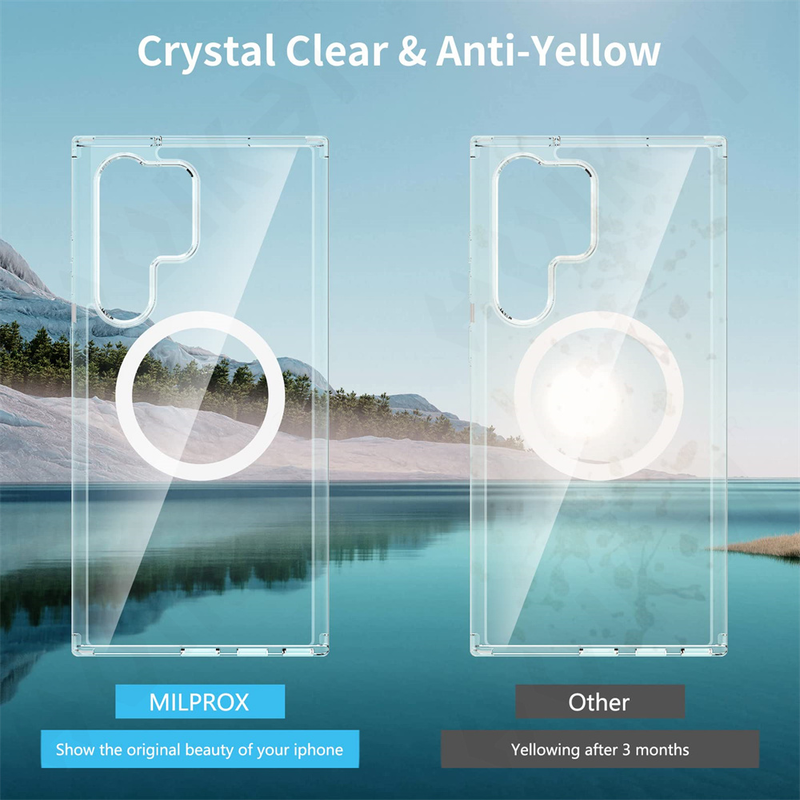 Custodia magnetica per Samsung Galaxy S23 S22 Plus Ultra Crystal Clear protettiva compatibile con retro rigido antiurto_voghion.com