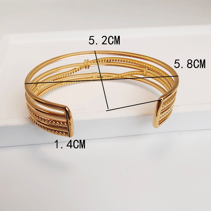 Estilo vintage estilo simples cor sólida 304 pulseiras de punho de aço inoxidável em massa_voghion.com