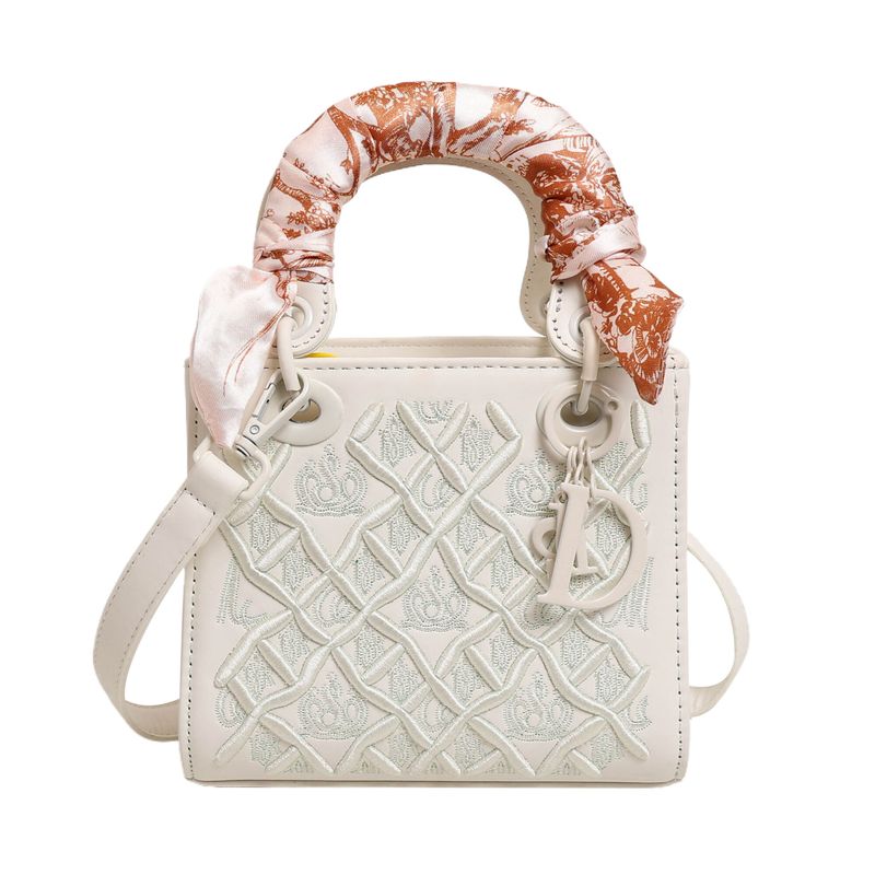 Borsa a tracolla monospalla di alta qualità da donna, nuova moda, con sciarpa, versatile e ricamata, raffigurante la principessa Diana_voghion.com