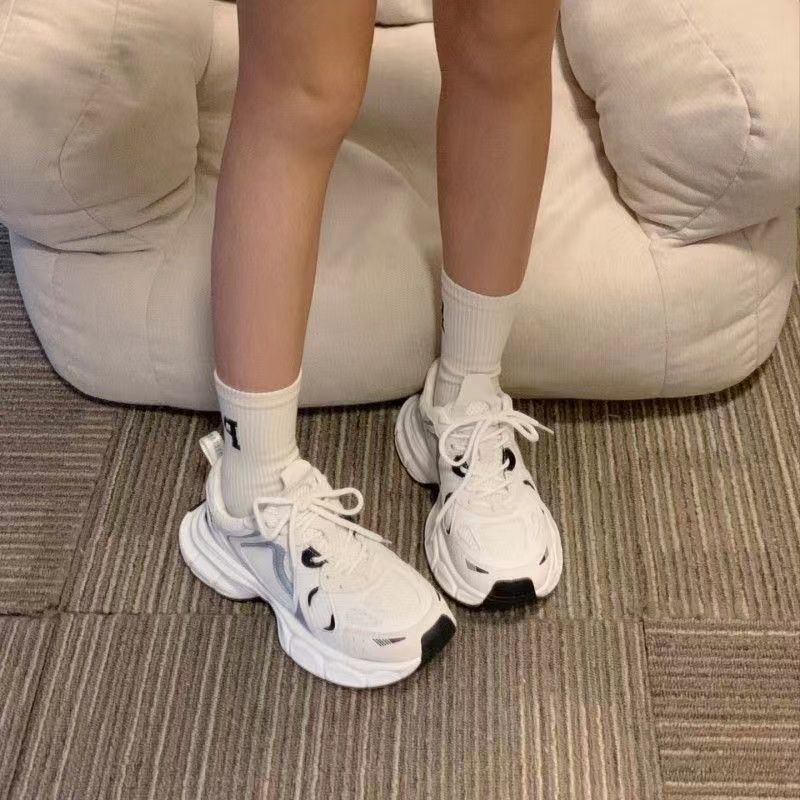 Daddy shoes women's mesh casual running sneakers women's versatile platform shoes breathable shoes ins tide D-4_voghion.com