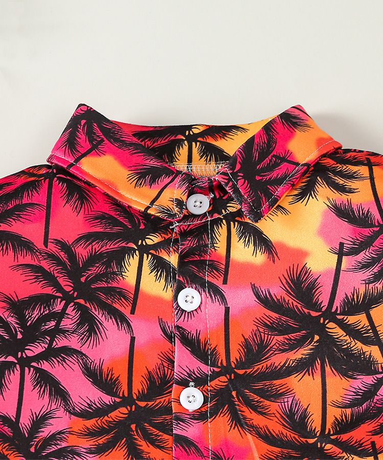 Abbigliamento per bambini Abito estivo a maniche corte per ragazzo Vacanza hawaiana bambino elegante camicia da spiaggia per bambini pantaloncini cappello abito a tre pezzi_voghion.com