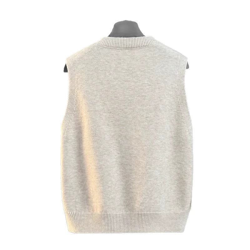 Gilet in maglia con scollo a V da donna - Gilet leggero e ampio per primavera e autunno, capo casual da indossare a strati_voghion.com