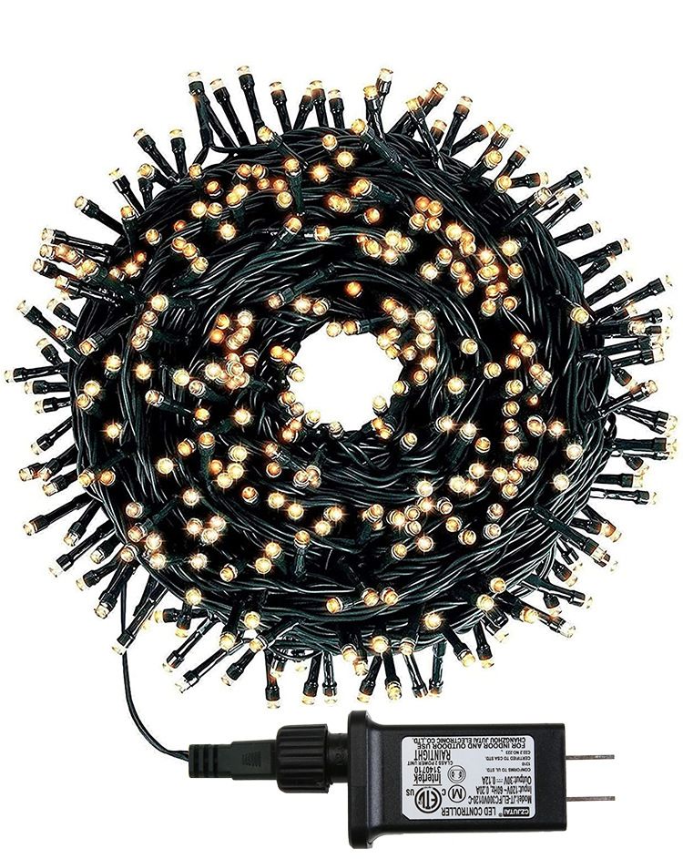 Luci natalizie 24V bassa tensione stringa di luci 20 metri verde scuro lampeggiante stringa di piccole luci colorate decorazione natalizia_voghion.com