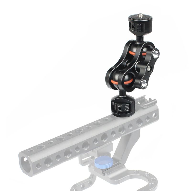 Soporte universal con brazo mágico de doble cabezal, tornillo de 1/4, ajustable 360° para monitor, LED, micrófono, flash, cámara DSLR._voghion.com